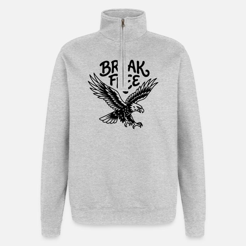 freedom - Quarter-Zip Sweatshirt - heather grey