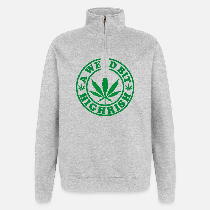 Weed Christmas Circle - Quarter-Zip Sweatshirt - heather grey