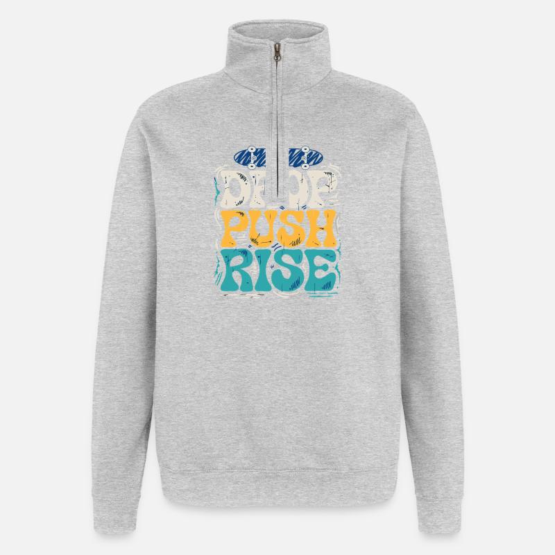 Push Rise Skateboard Graffiti - Quarter-Zip Sweatshirt - heather grey