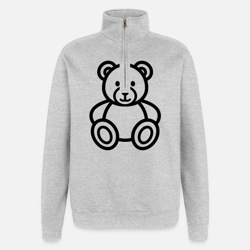bear - Quarter-Zip Sweatshirt - heather grey