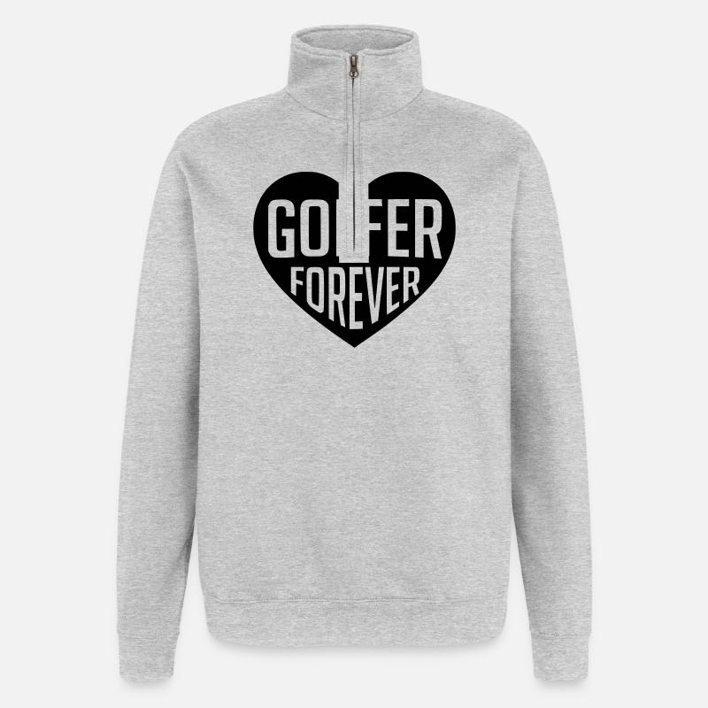 Golf - Golfer Forever Heart - Quarter-Zip Sweatshirt - heather grey