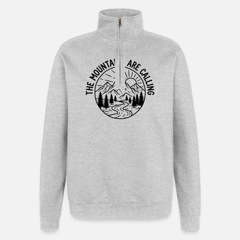 abspeichern - Quarter-Zip-Sweatshirt - Grau meliert