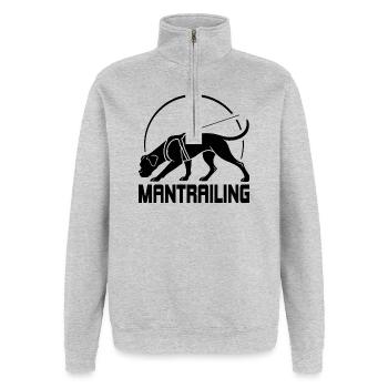 Boxer Chasseurs de chiens de sport Dogs Wilsigns - Sweat à zip 1/4 - gris chiné - Devant - AI Model Female 172 light (172cm) & AI Model Male 178 dark (178cm)