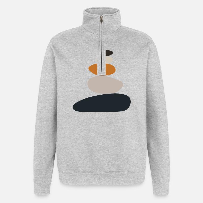 Stone Stack Zen Balance - Quarter-Zip Sweatshirt - heather grey