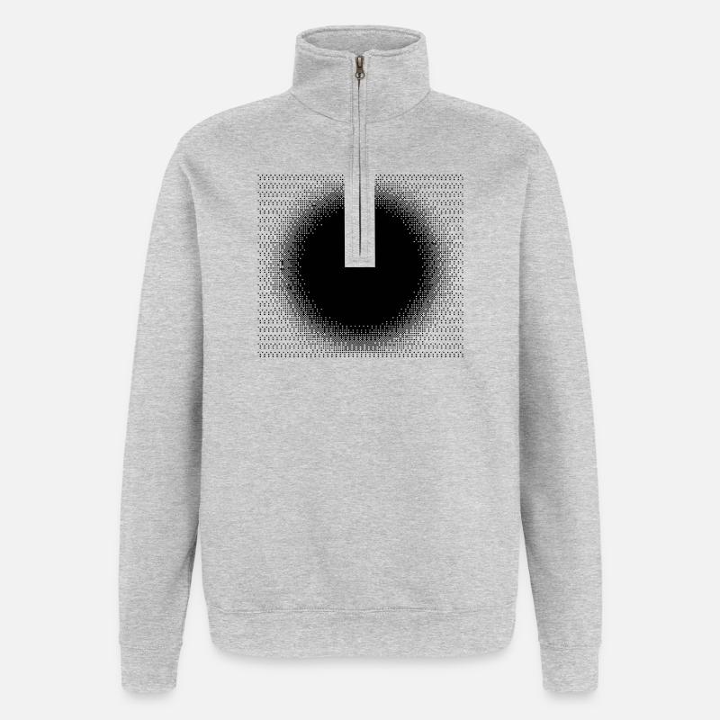 Design des points de soleil noirs - Sweat à zip 1/4 - gris chiné