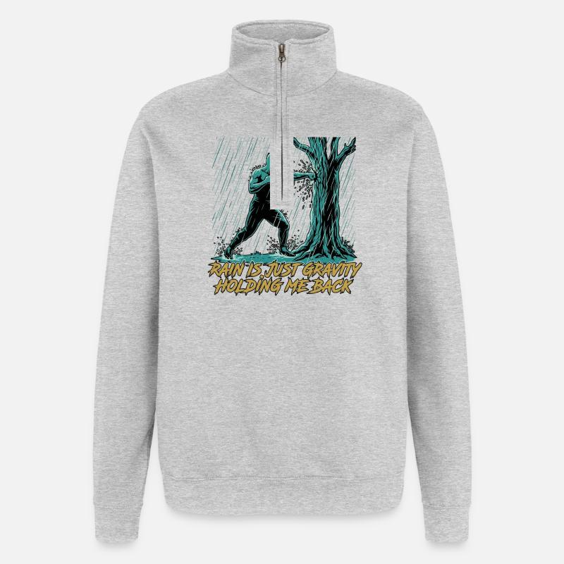 Arts martiaux de Kung Fu - Sweat à zip 1/4 - gris chiné