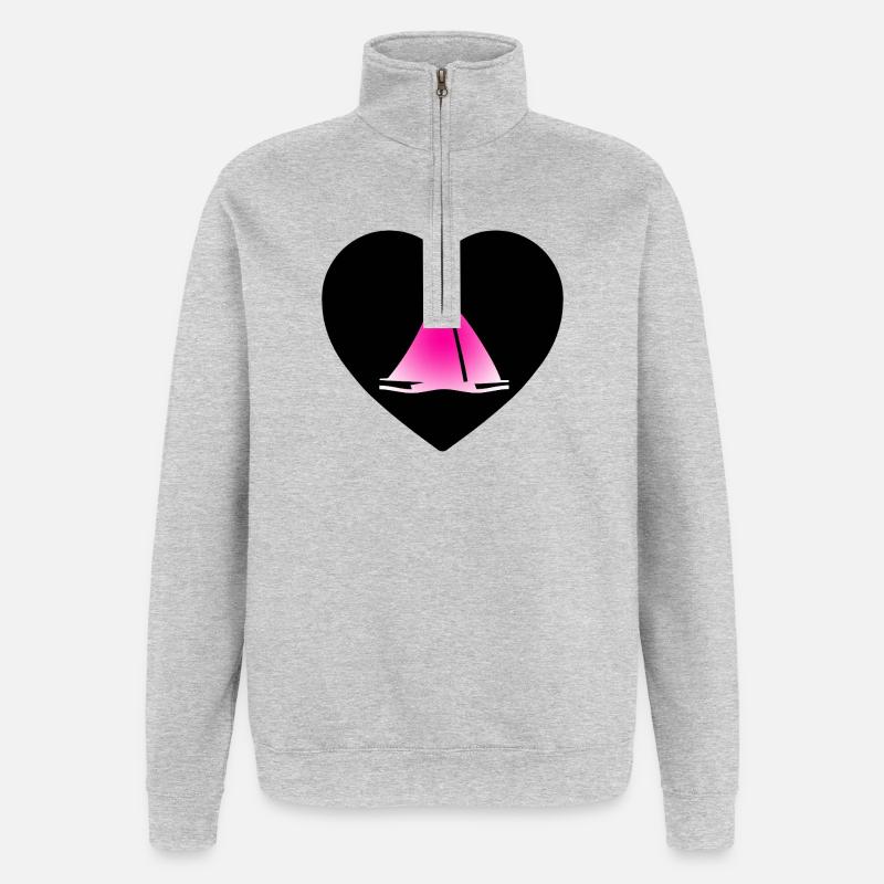 Voile - Sweat à zip 1/4 - gris chiné