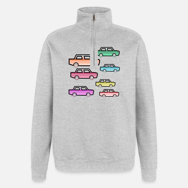 Automobiles - Sweat à zip 1/4 - gris chiné