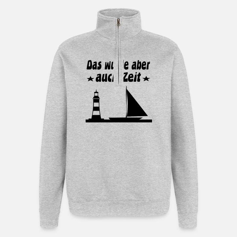 Segeln - Quarter-Zip-Sweatshirt - Grau meliert