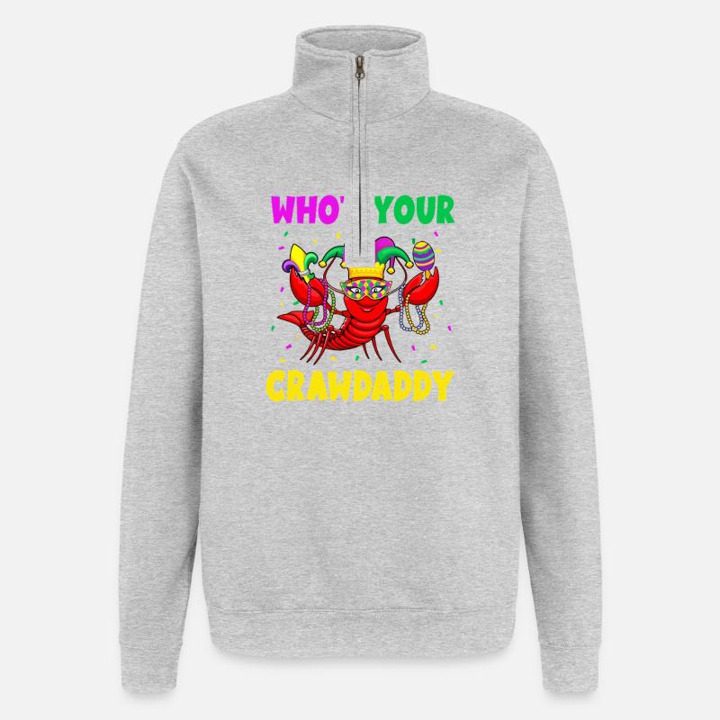 Masque de Mardi Gras Crawdaddy - Sweat à zip 1/4 - gris chiné
