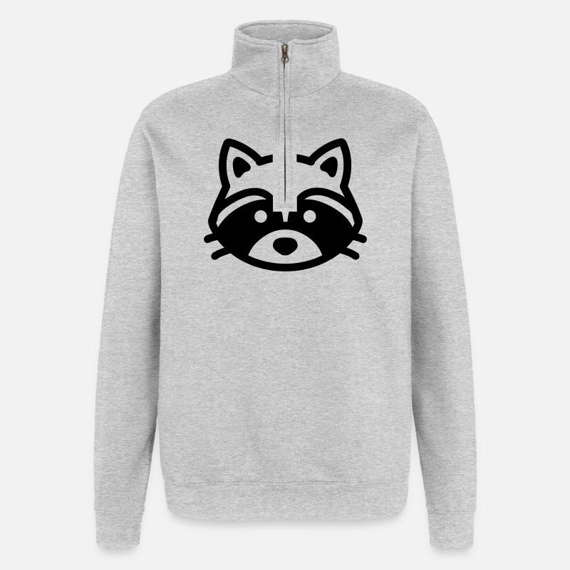 Waschbär - Quarter-Zip-Sweatshirt - Grau meliert