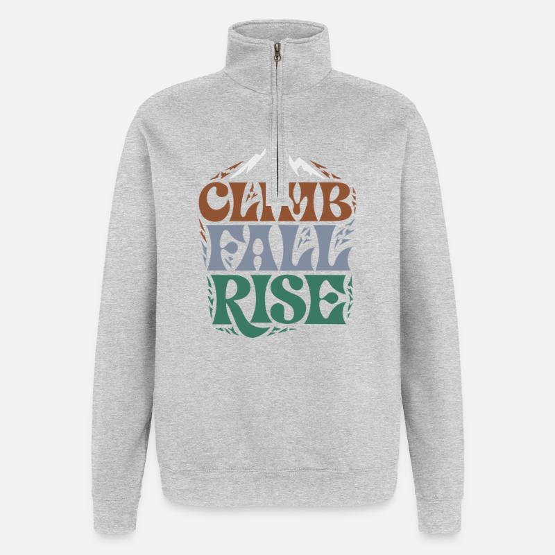 Dawn Mountain und Laub - Quarter-Zip-Sweatshirt - Grau meliert