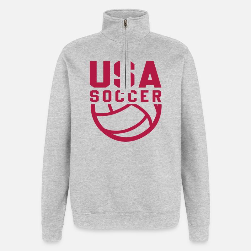 USA Soccer - Sweat à zip 1/4 - gris chiné