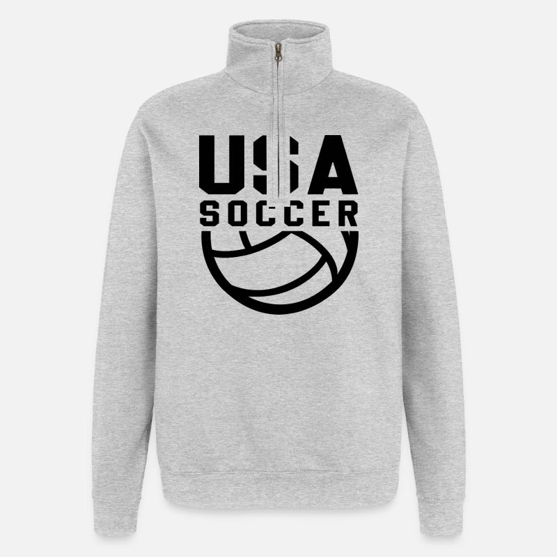 USA Soccer - Sweat à zip 1/4 - gris chiné
