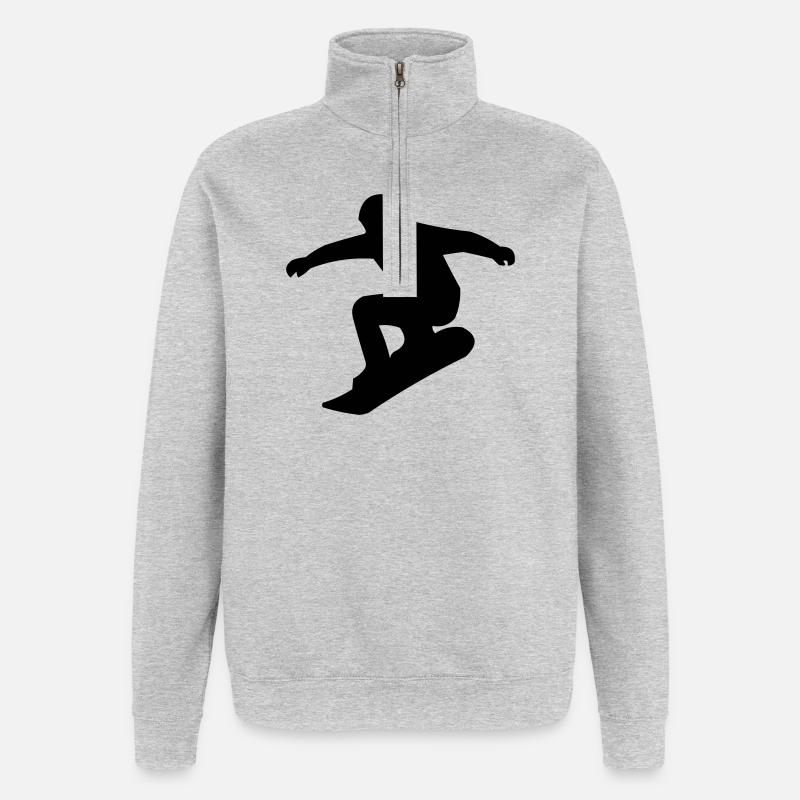 Snowboarders - Quarter-Zip Sweatshirt - heather grey