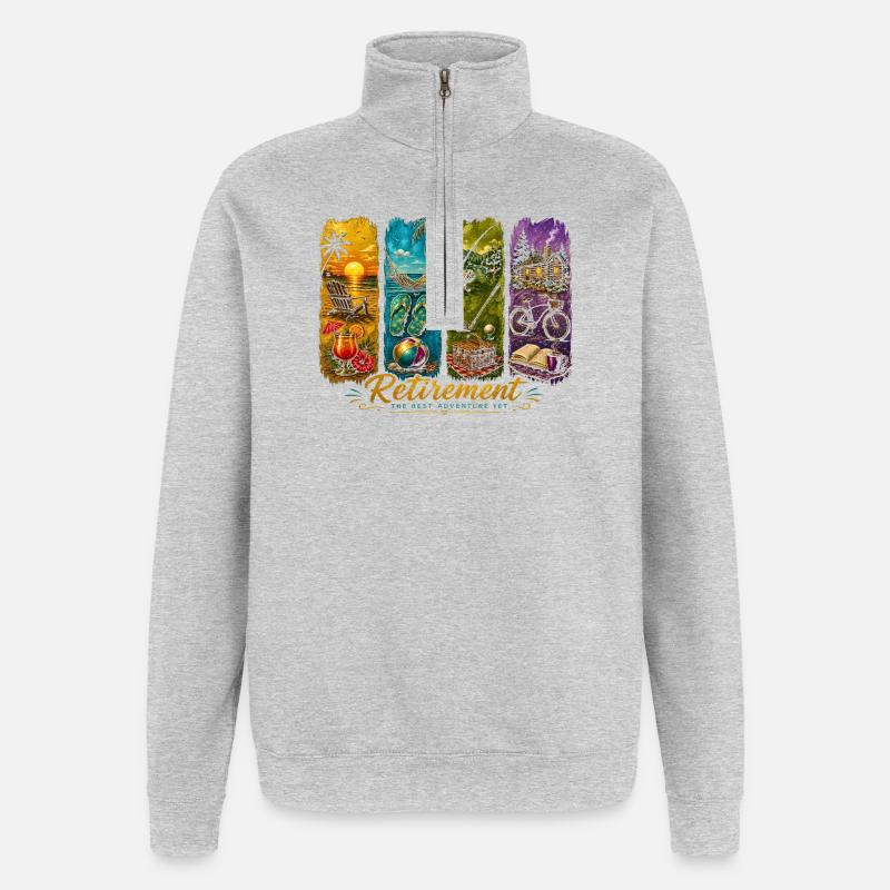 Funny Retirement Retired - Quarter-Zip Sweatshirt - heather grey