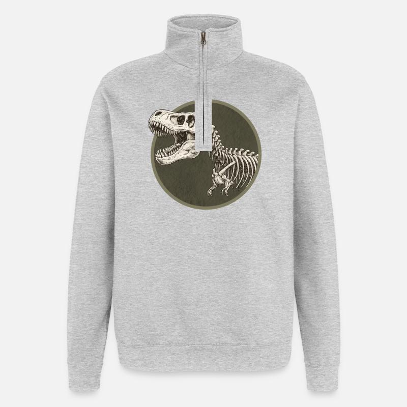 Dinosaur - Quarter-Zip Sweatshirt - heather grey