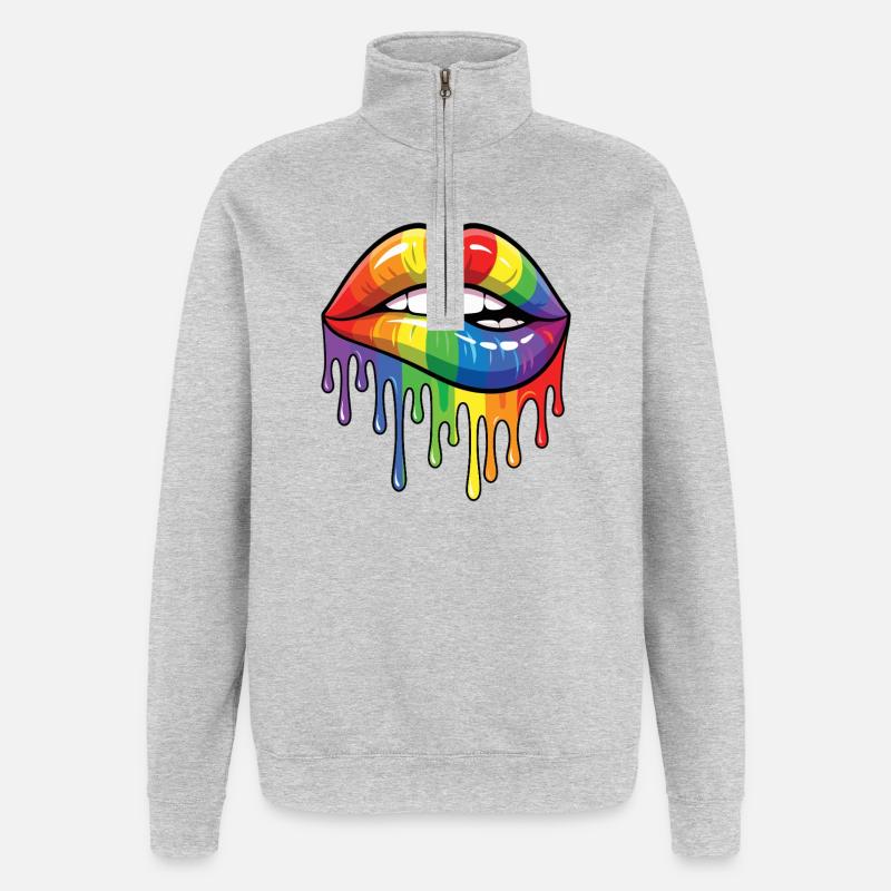 Pride Month LGBT – Stolz! - Quarter-Zip-Sweatshirt - Grau meliert