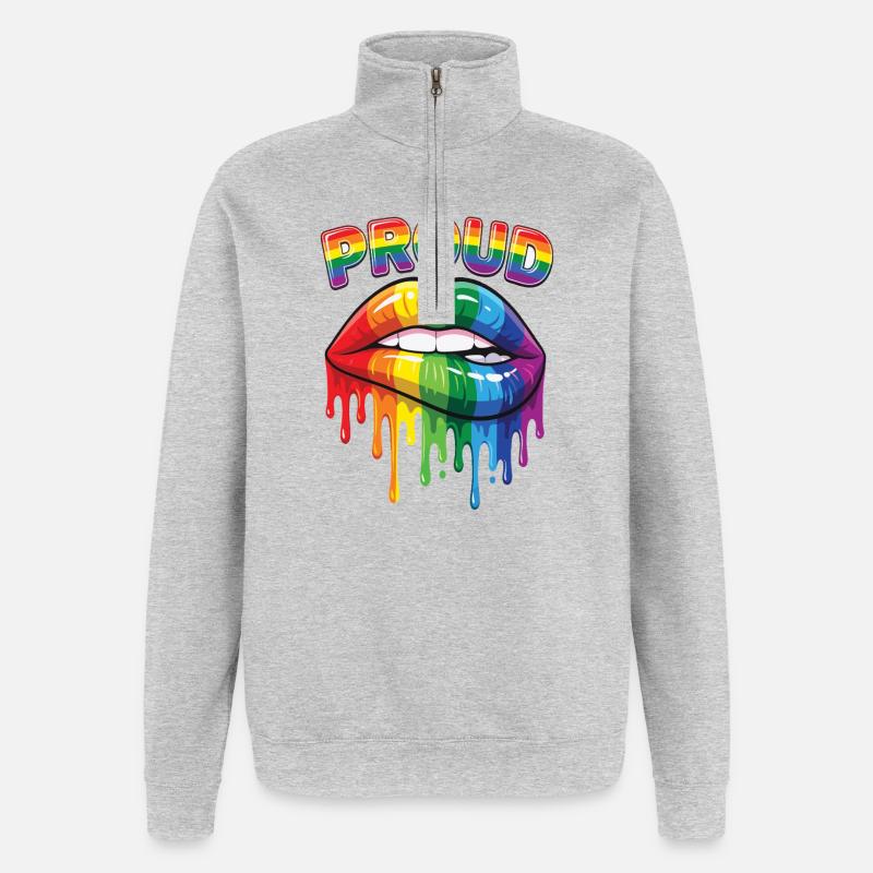 Pride Month LGBT – Stolz! - Quarter-Zip-Sweatshirt - Grau meliert