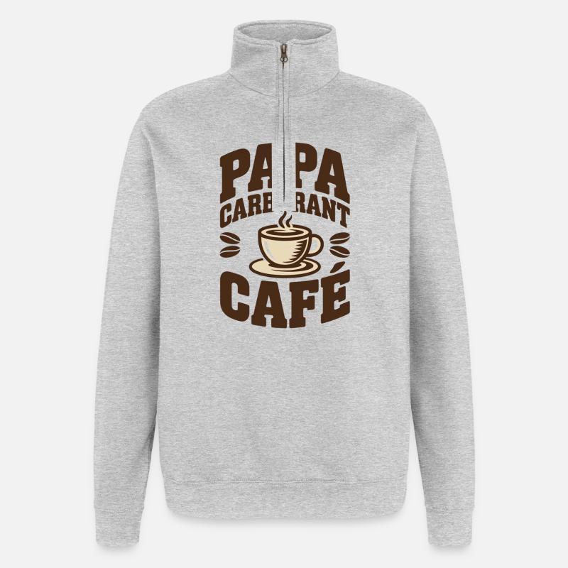 Daddy Fuel Coffee - Quarter-Zip Sweatshirt - heather grey