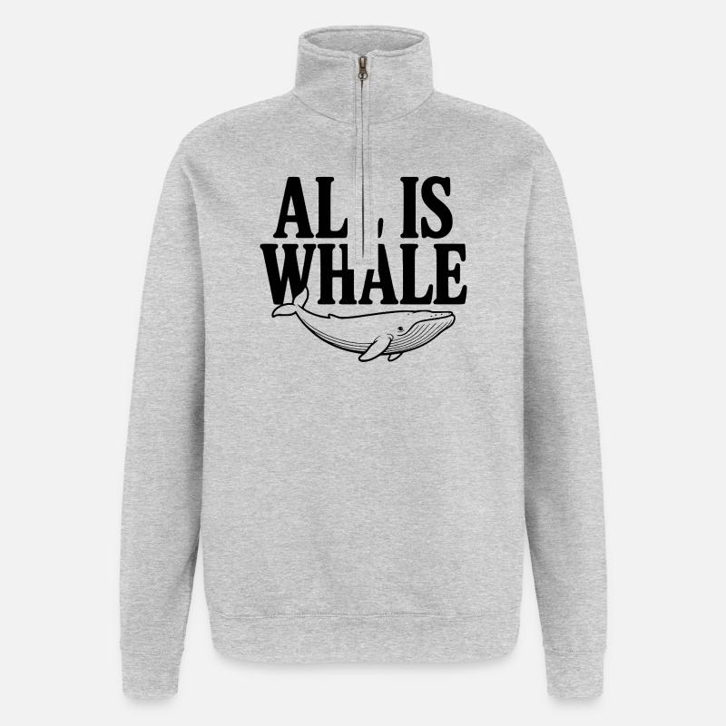 All Is Whale - Quarter-Zip Sweatshirt - heather grey