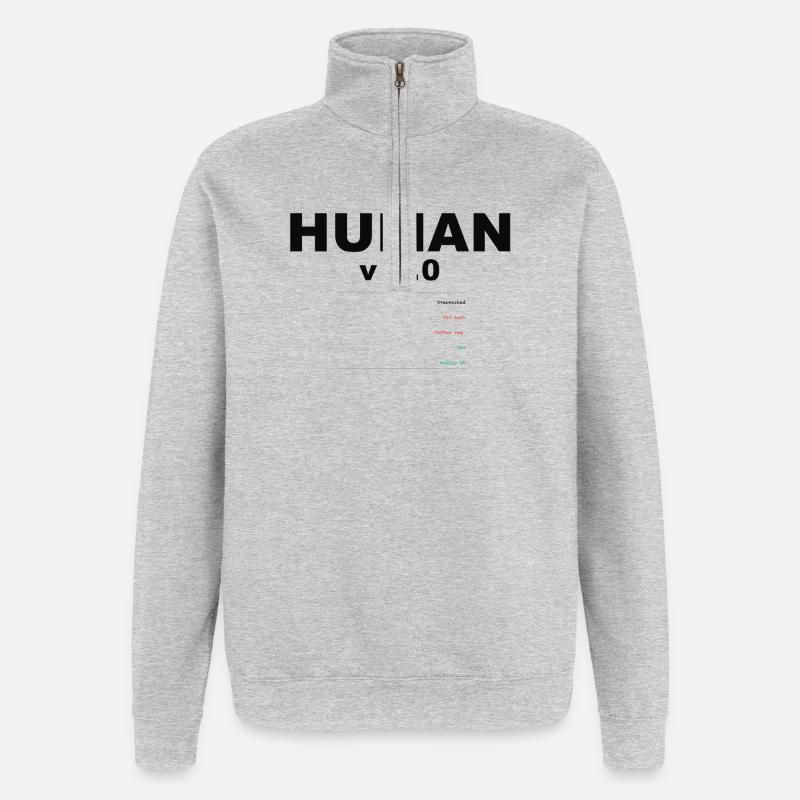 HUMAN V1.0 SPECS - Quarter-Zip Sweatshirt - heather grey