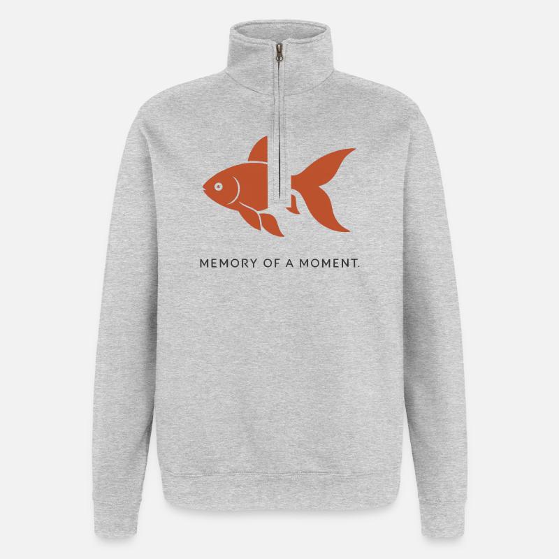 MEMOIRE D'UN INSTANT - Sweat à zip 1/4 - gris chiné