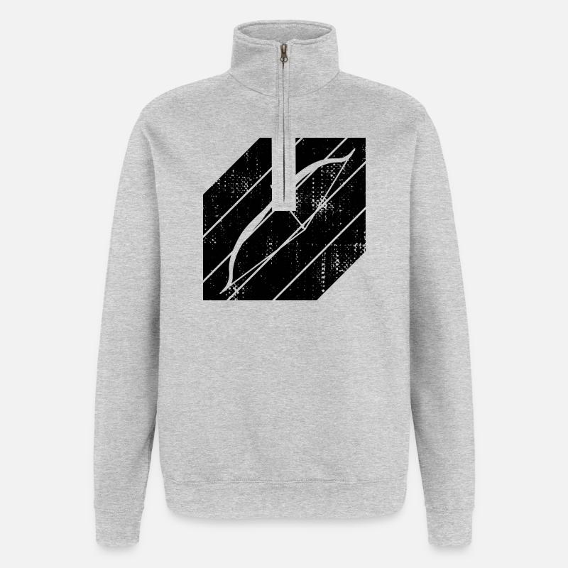 Bogensport - Quarter-Zip-Sweatshirt - Grau meliert