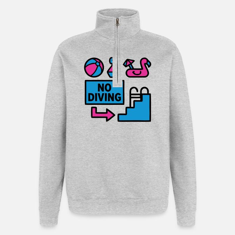 Pool Party Set Summer 90s - Quarter-Zip Sweatshirt - heather grey