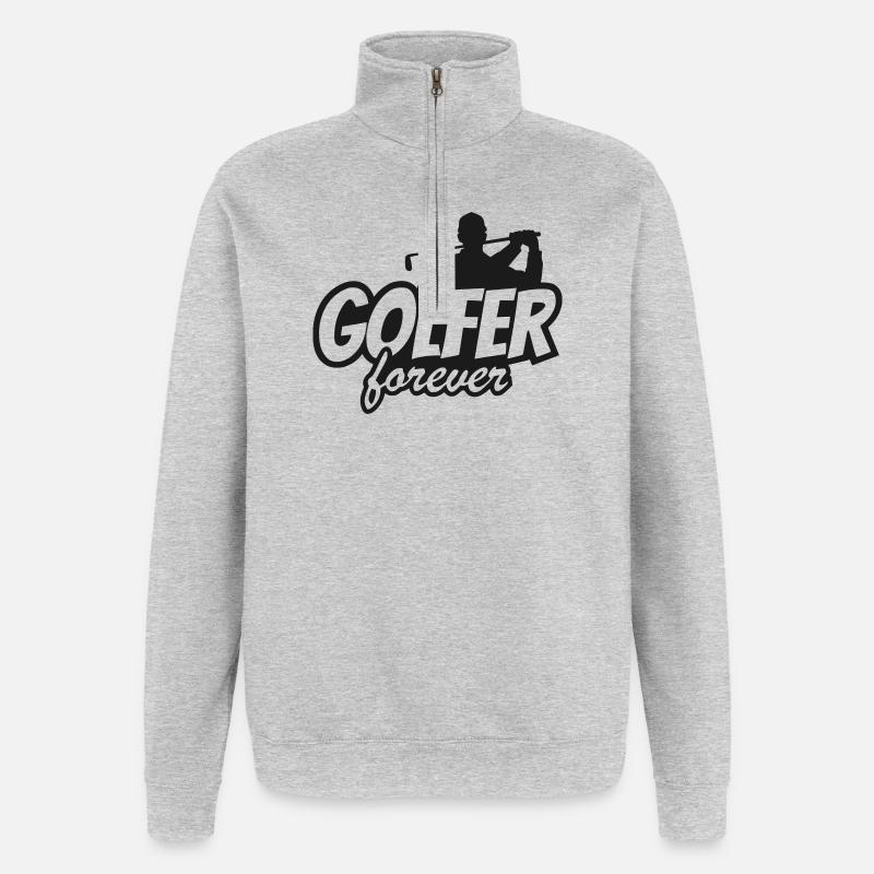 Golfer Forever Logo - Sweat à zip 1/4 - gris chiné