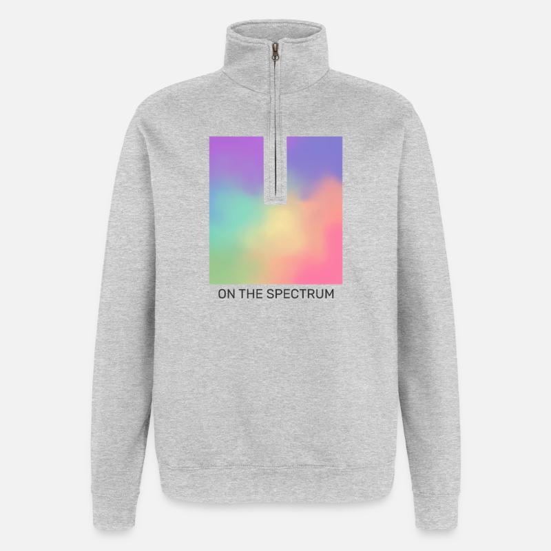 Auf dem Spektrum - Quarter-Zip-Sweatshirt - Grau meliert