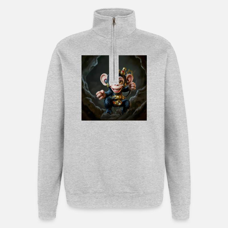 Adventurous steampunk jumpsuit - Quarter-Zip Sweatshirt - heather grey
