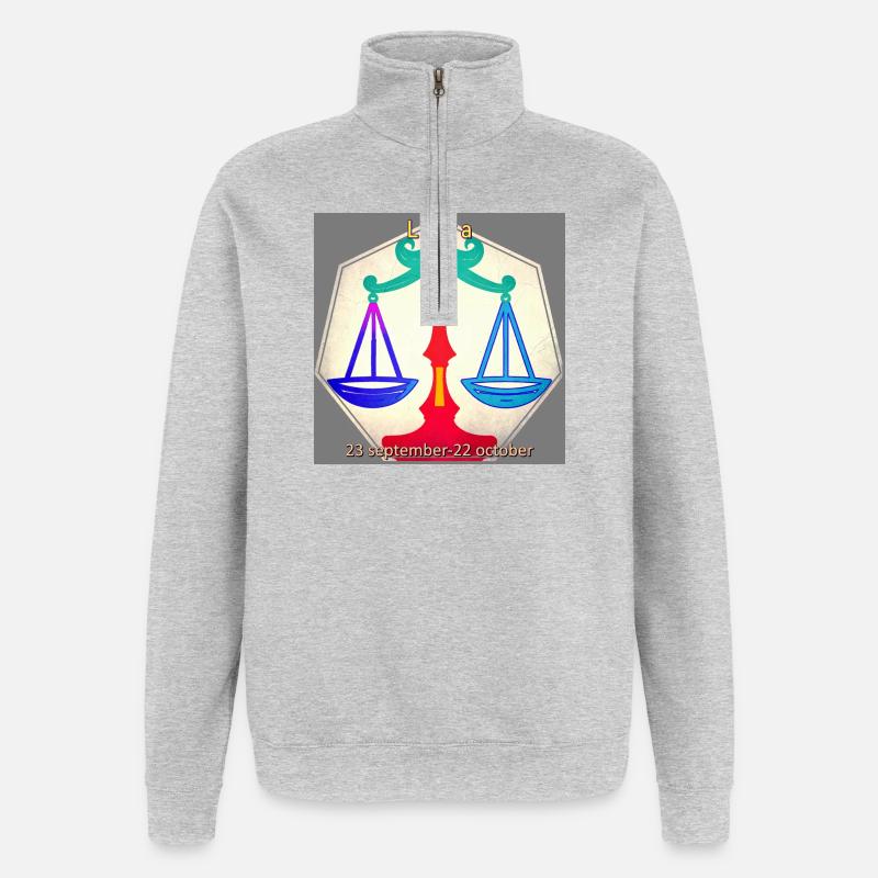 Poids - Sweat à zip 1/4 - gris chiné