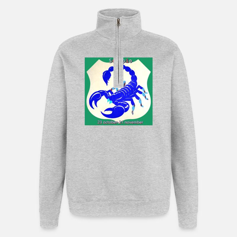 scorpion - Sweat à zip 1/4 - gris chiné