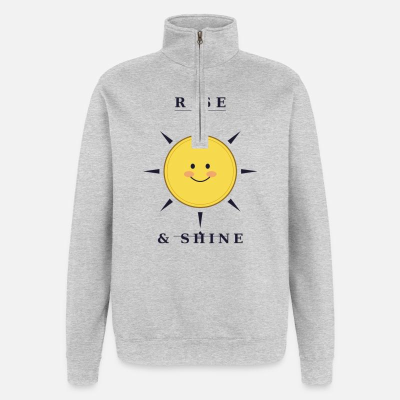 DEBOUT ET BRILLE - Sweat à zip 1/4 - gris chiné