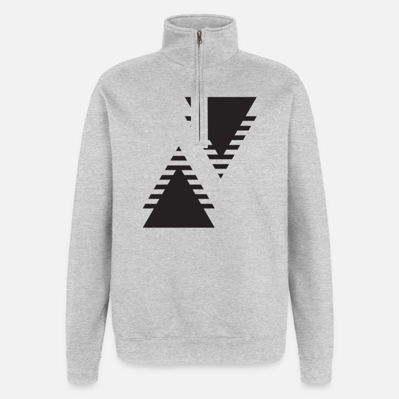 Dual Triangles Echo - Quarter-Zip Sweatshirt - heather grey