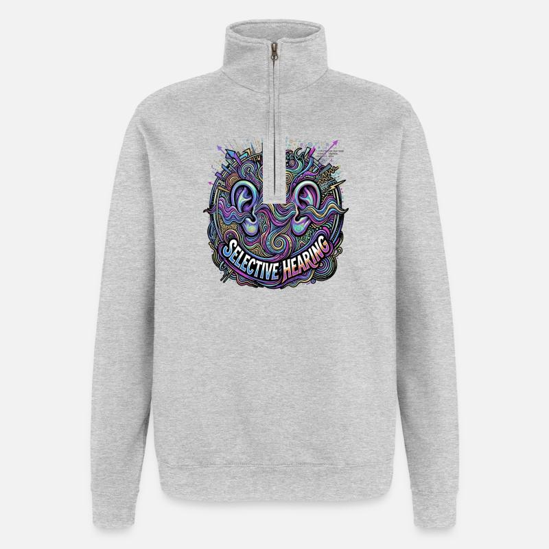 audition sélective - Sweat à zip 1/4 - gris chiné