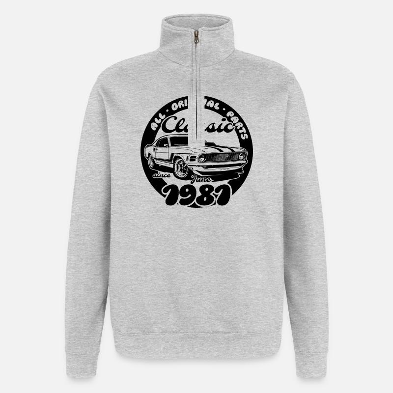 45e anniversaire - Classic Musclecar 06/1981 - Sweat à zip 1/4 - gris chiné