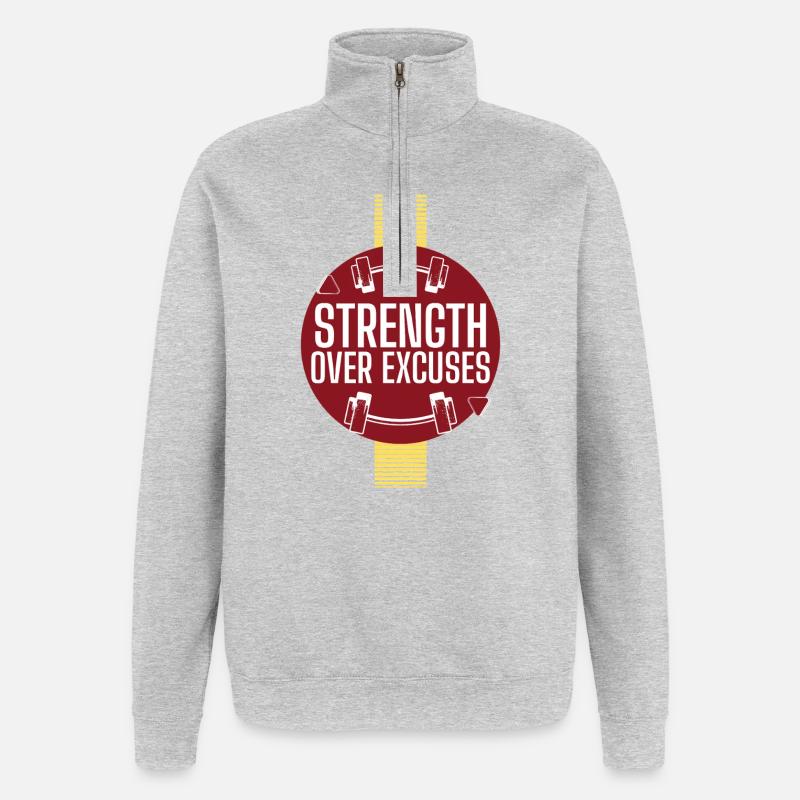 Strength Surpasses Apology - Quarter-Zip Sweatshirt - heather grey
