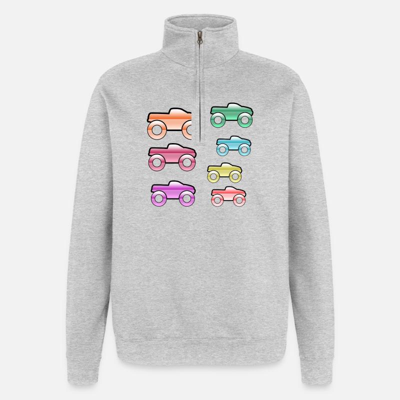Automobiles - Sweat à zip 1/4 - gris chiné
