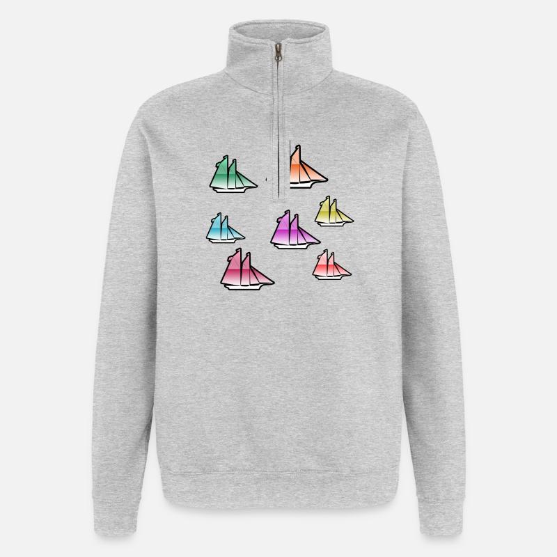 Voile - Sweat à zip 1/4 - gris chiné