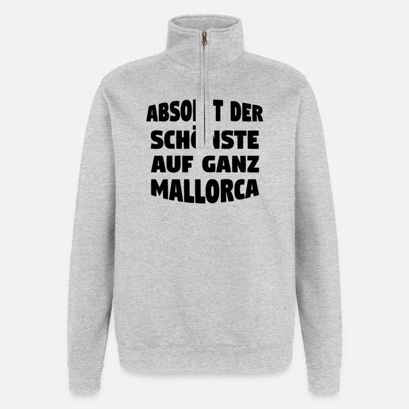 Der schönste auf Mallorca - Quarter-Zip-Sweatshirt - Grau meliert