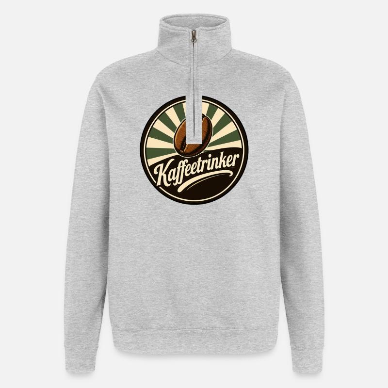 Kaffeetrinker klassisch - Quarter-Zip-Sweatshirt - Grau meliert