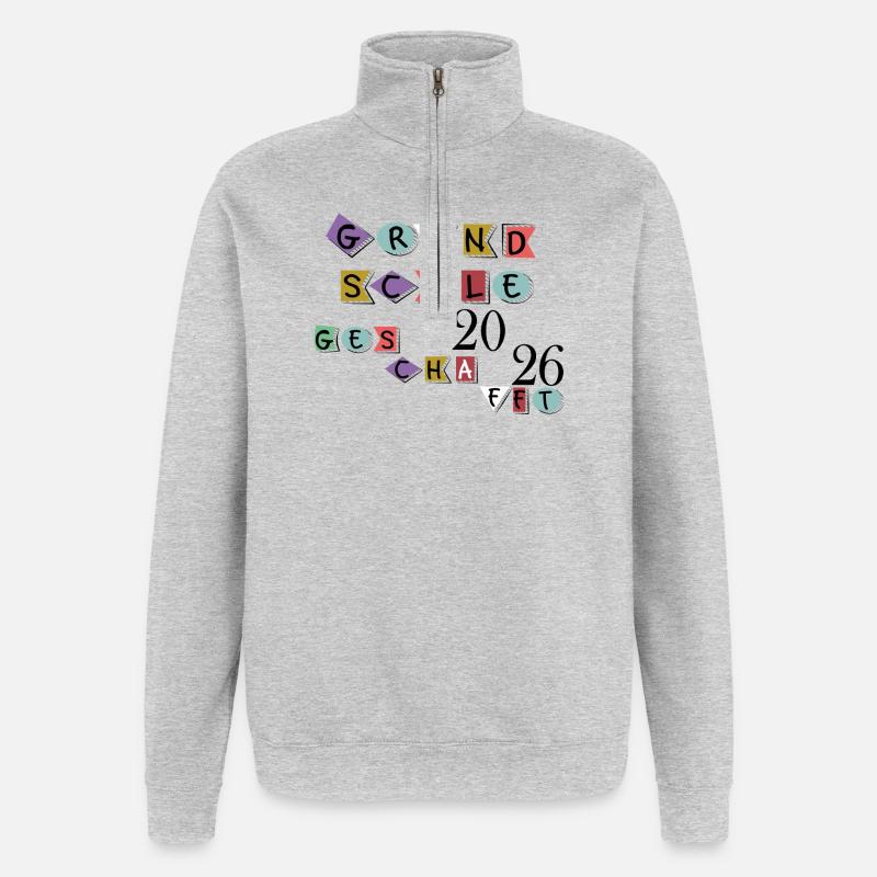 Primary school completed - Quarter-Zip Sweatshirt - heather grey