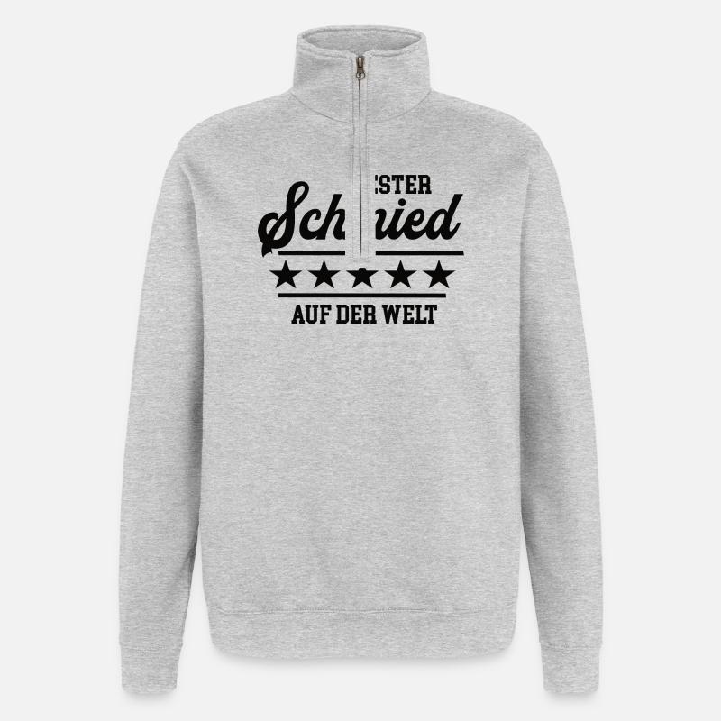 Schmied Bester Handwerker Schmiede Goldschmied - Quarter-Zip-Sweatshirt - Grau meliert