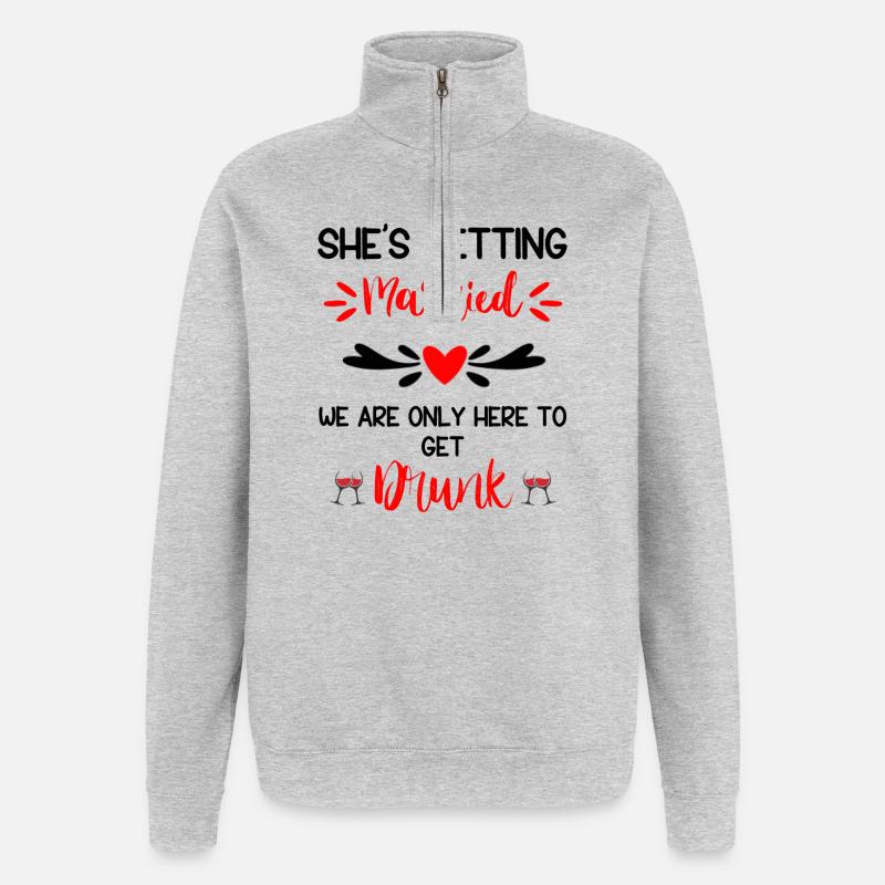 Équipe Elle se marie - Sweat à zip 1/4 - gris chiné