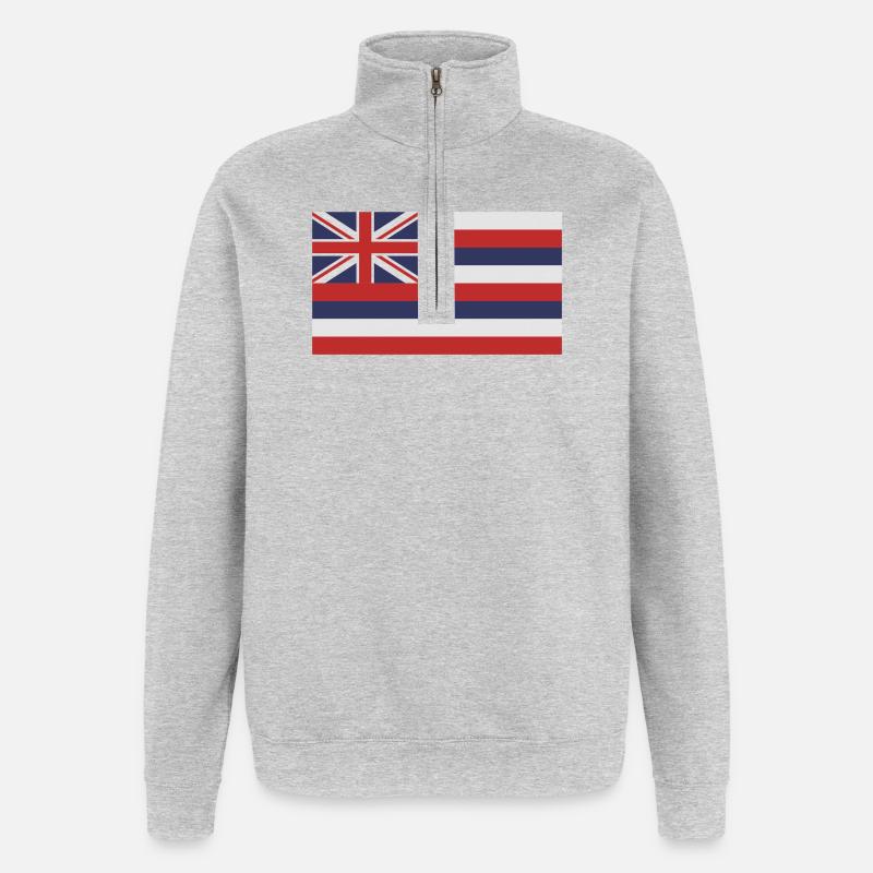État d’Hawaï - Sweat à zip 1/4 - gris chiné