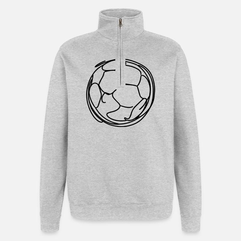 Fußball - Quarter-Zip-Sweatshirt - Grau meliert