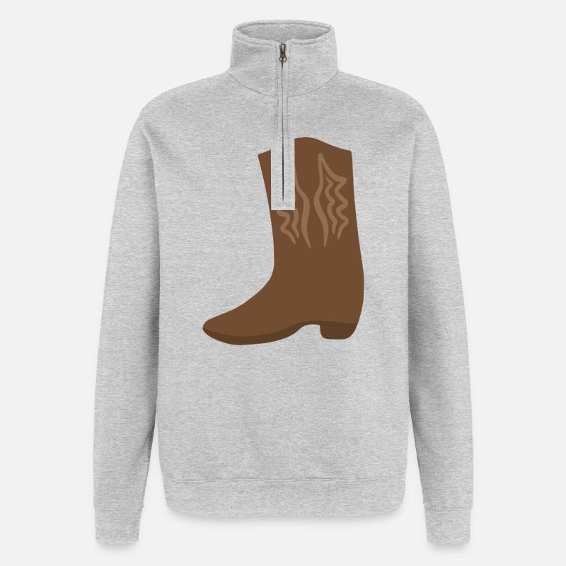 Western Boot Stitch Art - Quarter-Zip Sweatshirt - heather grey