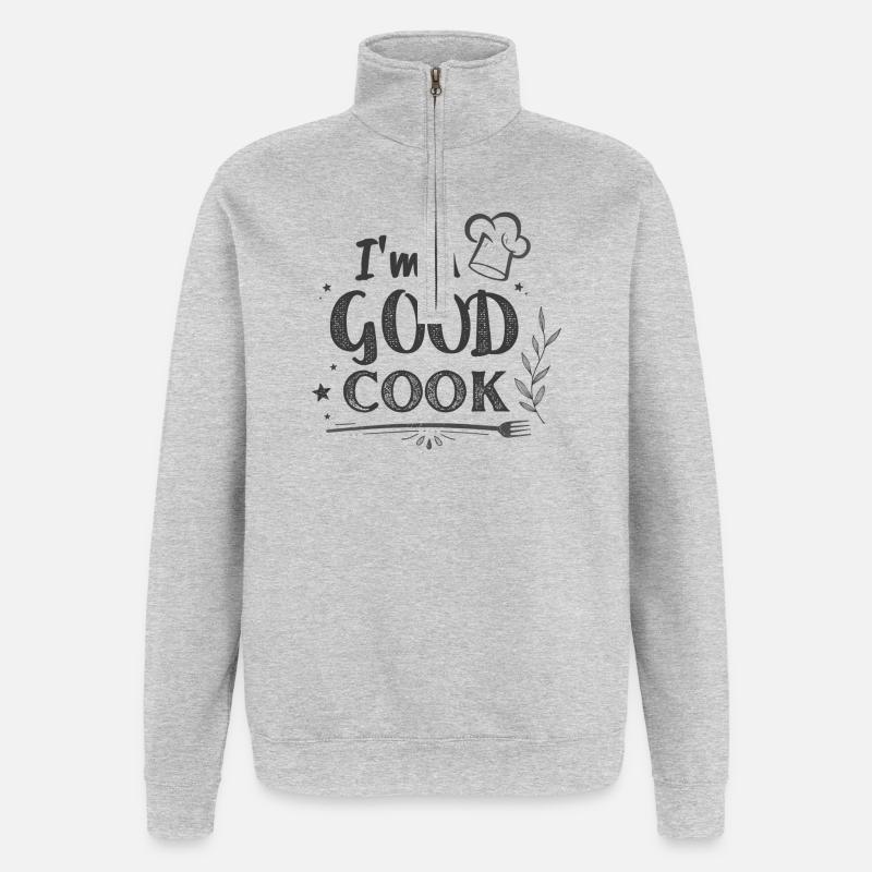 Im a GOOD COOK Chef Chalk - Quarter-Zip Sweatshirt - heather grey
